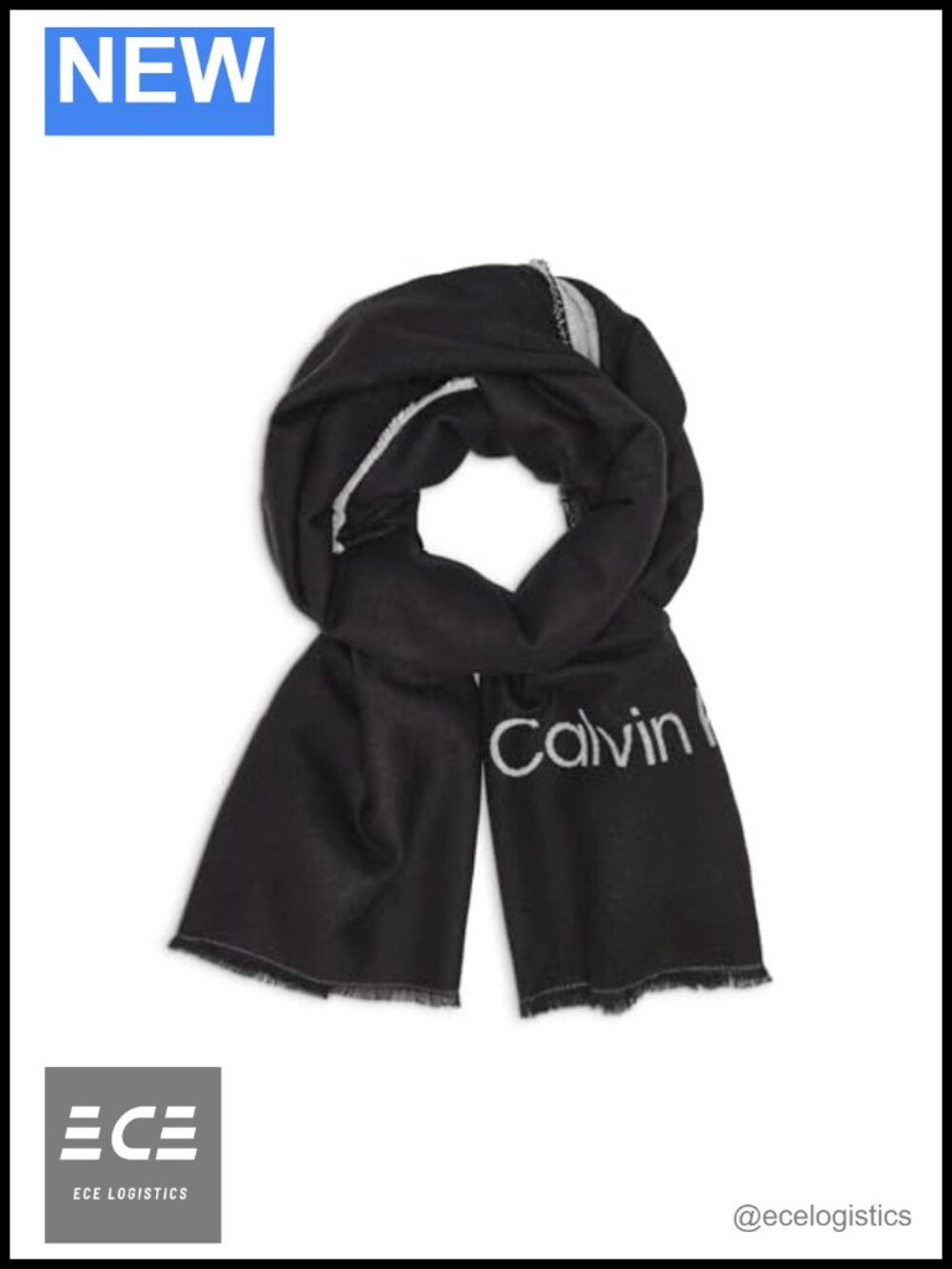 Calvin Klein Double Faced Cozy Winter Scarf 76x24 Eyelash Fringe